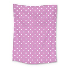 Pink Polka Dots Medium Tapestry by jumpercat