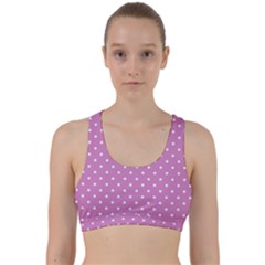 Pink Polka Dots Back Weave Sports Bra