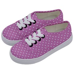 Pink Polka Dots Kids  Classic Low Top Sneakers by jumpercat