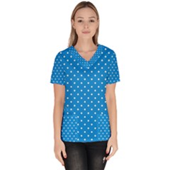 Blue Polka Dots Scrub Top by jumpercat