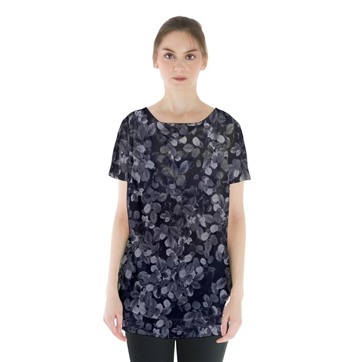 Dark Leaves Skirt Hem Sports Top