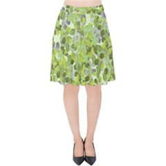 Leaves Fresh Velvet High Waist Skirt