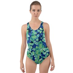 Moonlight On The Leaves Cut-out Back One Piece Swimsuit by jumpercat