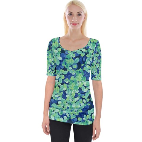 Moonlight On The Leaves Wide Neckline Tee by jumpercat