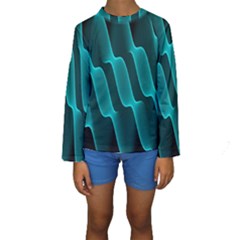 Background Light Glow Blue Green Kids  Long Sleeve Swimwear by Nexatart