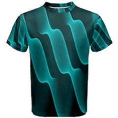 Background Light Glow Blue Green Men s Cotton Tee by Nexatart