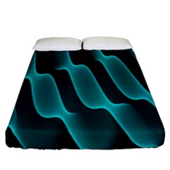 Background Light Glow Blue Green Fitted Sheet (california King Size) by Nexatart