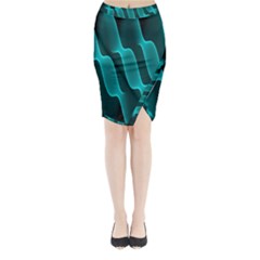 Background Light Glow Blue Green Midi Wrap Pencil Skirt by Nexatart