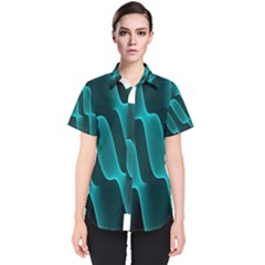 Background Light Glow Blue Green Women s Short Sleeve Shirt