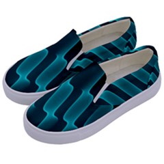 Background Light Glow Blue Green Kids  Canvas Slip Ons