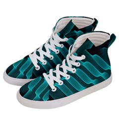 Background Light Glow Blue Green Men s Hi-top Skate Sneakers