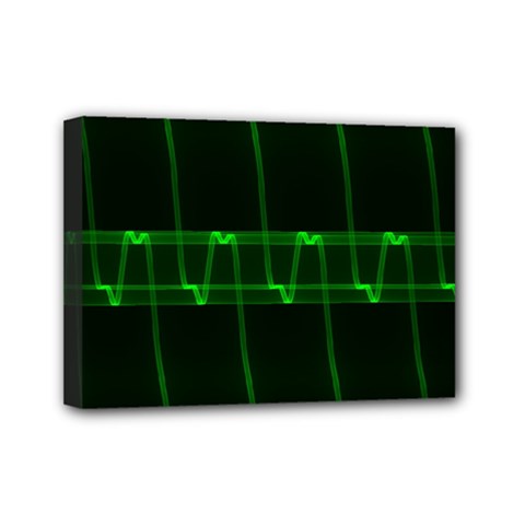 Background Signal Light Glow Green Mini Canvas 7  X 5  by Nexatart