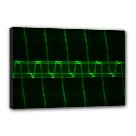 Background Signal Light Glow Green Canvas 18  X 12  by Nexatart