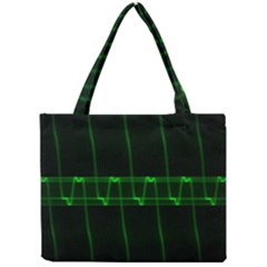 Background Signal Light Glow Green Mini Tote Bag by Nexatart