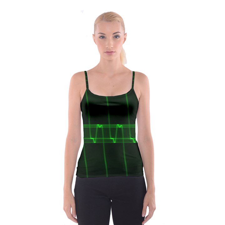 Background Signal Light Glow Green Spaghetti Strap Top