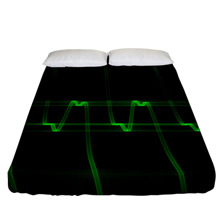 Background Signal Light Glow Green Fitted Sheet (California King Size)