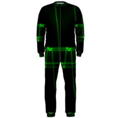 Background Signal Light Glow Green Onepiece Jumpsuit (men)  by Nexatart