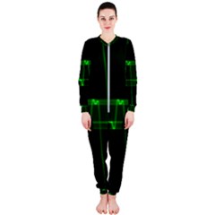 Background Signal Light Glow Green Onepiece Jumpsuit (ladies)  by Nexatart