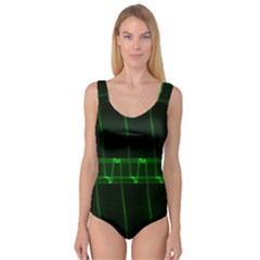 Background Signal Light Glow Green Princess Tank Leotard  by Nexatart