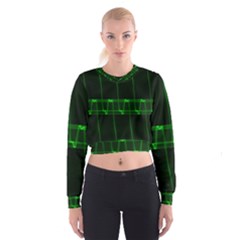 Background Signal Light Glow Green Cropped Sweatshirt by Nexatart