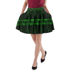 Background Signal Light Glow Green A-line Pocket Skirt by Nexatart