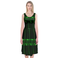 Background Signal Light Glow Green Midi Sleeveless Dress by Nexatart