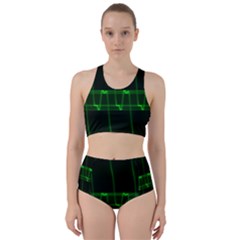 Background Signal Light Glow Green Racer Back Bikini Set by Nexatart