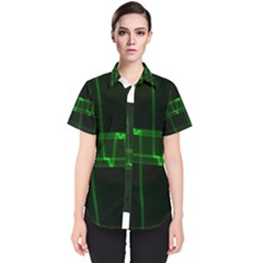 Background Signal Light Glow Green Women s Short Sleeve Shirt