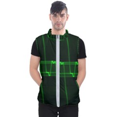 Background Signal Light Glow Green Men s Puffer Vest by Nexatart