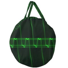 Background Signal Light Glow Green Giant Round Zipper Tote by Nexatart