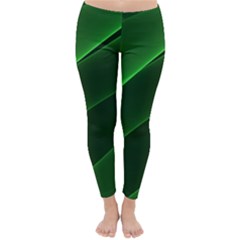 Background Light Glow Green Classic Winter Leggings by Nexatart