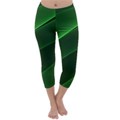 Background Light Glow Green Capri Winter Leggings  by Nexatart