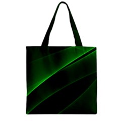 Background Light Glow Green Zipper Grocery Tote Bag by Nexatart