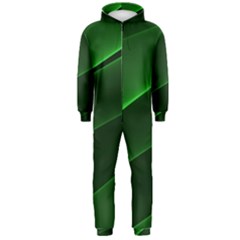 Background Light Glow Green Hooded Jumpsuit (men)  by Nexatart