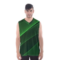 Background Light Glow Green Men s Basketball Tank Top by Nexatart