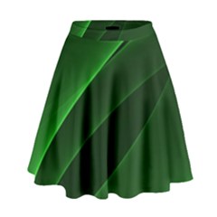 Background Light Glow Green High Waist Skirt by Nexatart