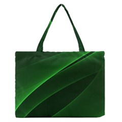 Background Light Glow Green Zipper Medium Tote Bag by Nexatart