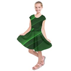 Background Light Glow Green Kids  Short Sleeve Dress by Nexatart