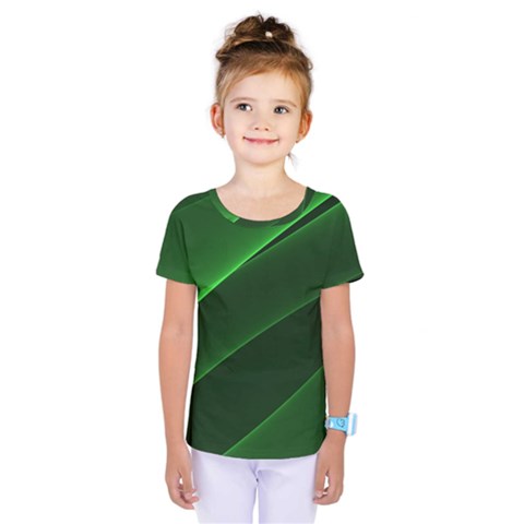 Background Light Glow Green Kids  One Piece Tee by Nexatart