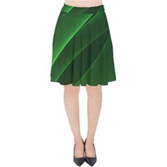 Background Light Glow Green Velvet High Waist Skirt by Nexatart