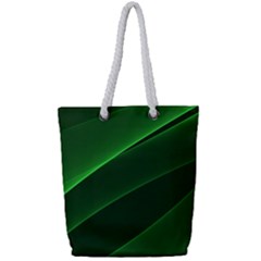 Background Light Glow Green Full Print Rope Handle Tote (small) by Nexatart