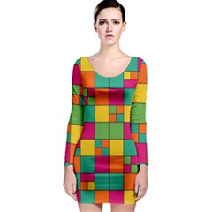 Abstract Background Abstract Long Sleeve Bodycon Dress by Nexatart