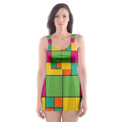 Abstract Background Abstract Skater Dress Swimsuit by Nexatart