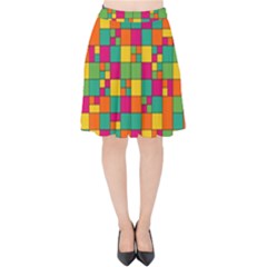 Abstract Background Abstract Velvet High Waist Skirt by Nexatart