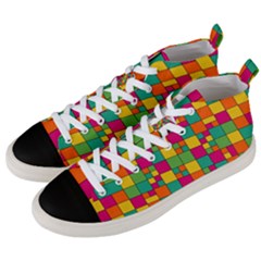 Abstract Background Abstract Men s Mid-top Canvas Sneakers