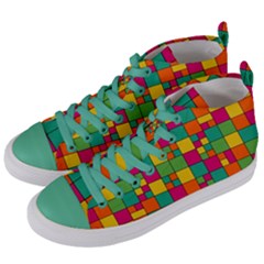 Abstract Background Abstract Women s Mid-top Canvas Sneakers