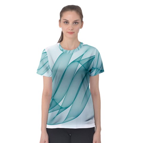 Background Light Glow Blue Women s Sport Mesh Tee by Nexatart