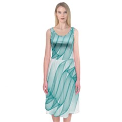 Background Light Glow Blue Midi Sleeveless Dress by Nexatart