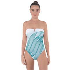 Background Light Glow Blue Tie Back One Piece Swimsuit by Nexatart