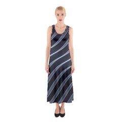 Metal Steel Stripped Creative Sleeveless Maxi Dress by Nexatart